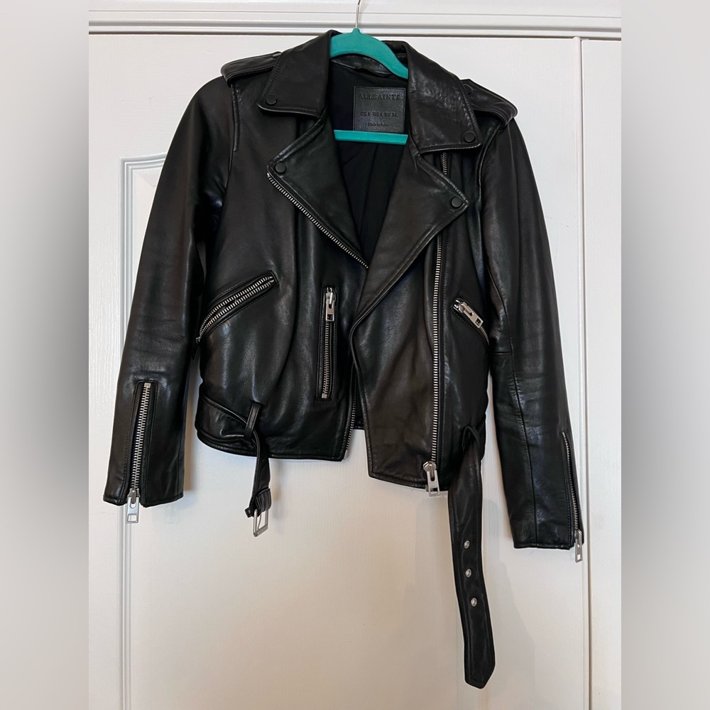 AllSaints Balfern Biker sheep leather biker jacket